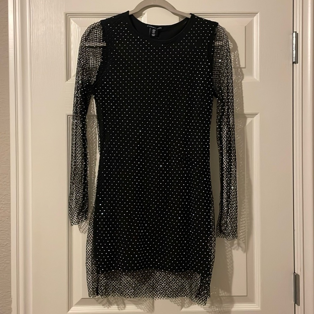 Rhinestone cowgirl! Sincerely Jules black mini mesh dress